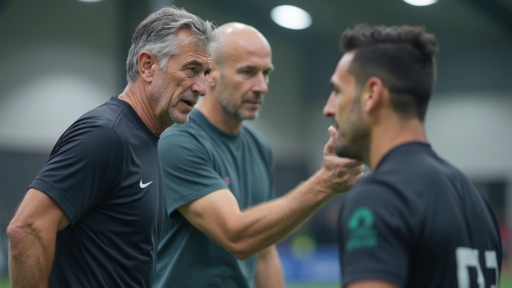 مدرب يعمل مع حارس المرمى على تحسين التركيز والردود الفعلية السريعة