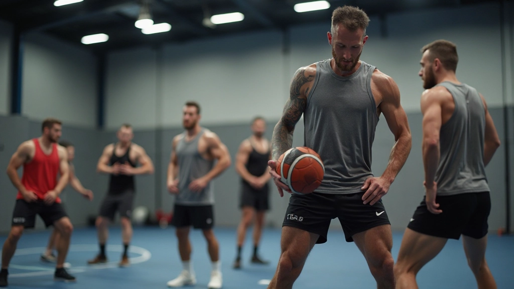 مدرب لياقة بدنية يشرح تمارين القوة والتحمل لفريق كرة اليد