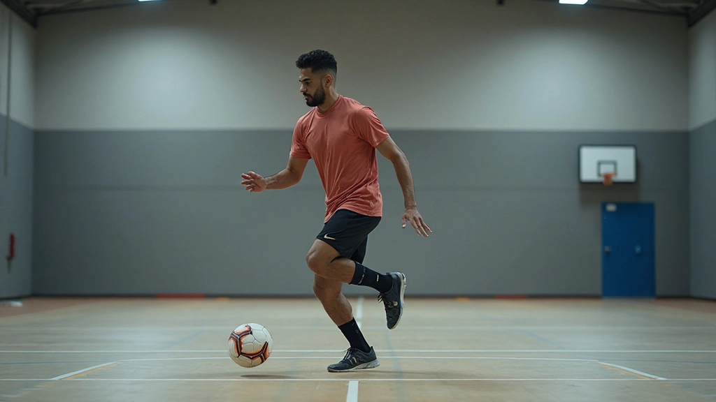 لاعب كرة اليد يقوم بمهارات متقدمة في التحكم بالكرة والمناورة